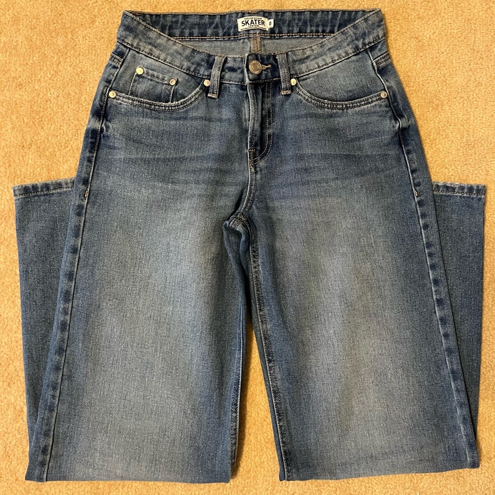 Refuge Denim Dark Wash Low Rise Baggy 0R Jeans